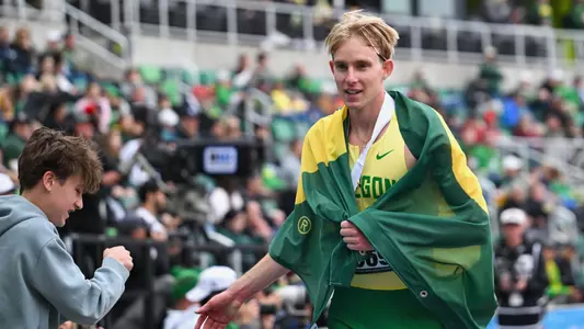 Simeon Birnbaum, B1G 5,000m victory lap (May 18)