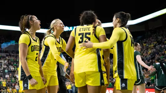 The Oregon women's basketball team takes on No. 15 Michigan State at Matthew Knight Arena on Jan. 11, 2026.