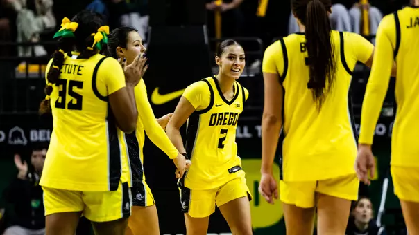 The Oregon women's basketball team takes on Penn State at Matthew Knight Arena on Jan. 24, 2026.