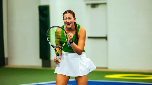 The Oregon women's tennis team takes on Seattle U at the Student Tennis Center on Feb. 14, 2026.