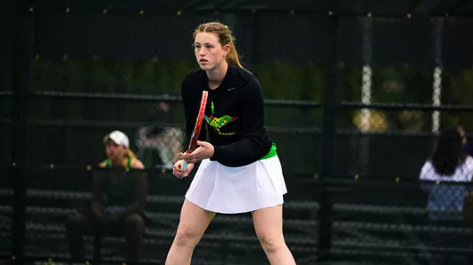 The Oregon women's tennis team takes on Northwestern at the UO Student Tennis Center on March 29, 2026.
