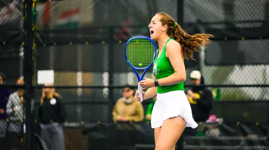 The Oregon women's tennis team takes on Northwestern at the UO Student Tennis Center on March 29, 2026.