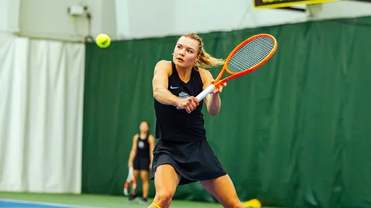 The Oregon women's tennis team takes on Maryland at the Student Tennis Center on March 6, 2026.