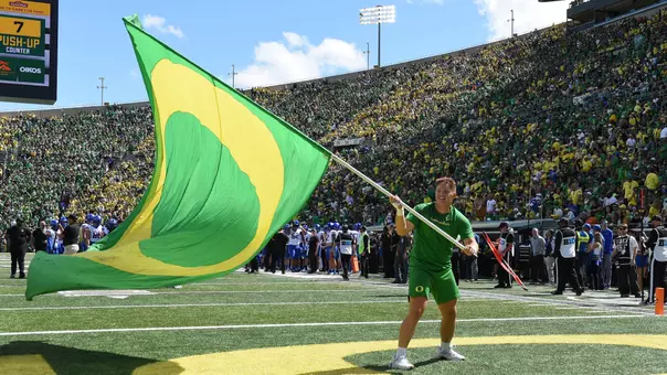 The Oregon Ducks take on the Boise State University Broncos at Autzen Stadium on September 5, 2026 in Eugene, Oregon (Eric Evans Photography / Chris Poulsen)
