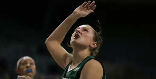 Zaveckaite Posts First Double-Double as Spartan Women Fall to Chanticleers, 61-56 Image