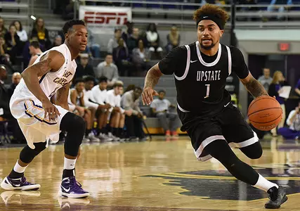 Cunningham Scores Career-High 18 Points, Upstate Falls at East Carolina 82-71 Image