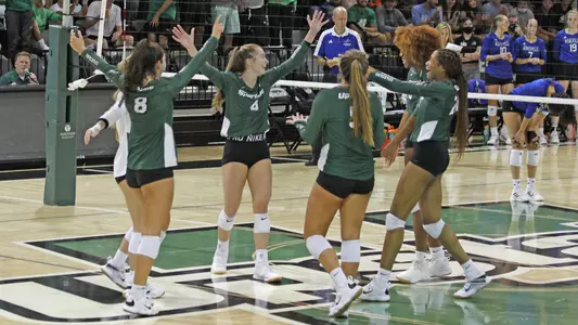 Volleyball Final Point Celebration UNC Asheville 2021