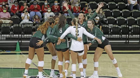 Volleyball Team Celebration NCAT 2021