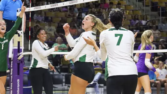 Celebration Post-Ady O'Grady Kill vs. Western Carolina Set 1 2023