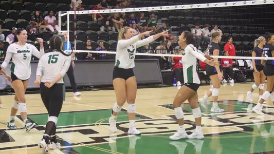 Team Celebration Post-Block vs. West Georgia Set 3 2024 - SL