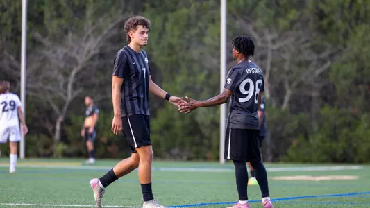 Oskar Kaufmann and Vitalis Takawira Jr. high fiving each other