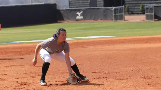 Emily Stern getting infield work during pregame at PC
