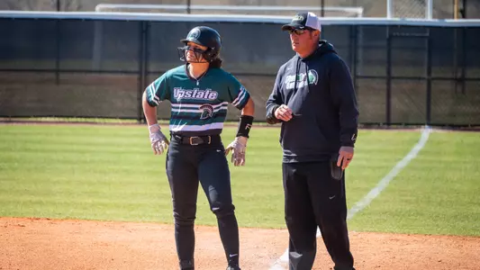Denver Lauer and Bryan Pack on First Base