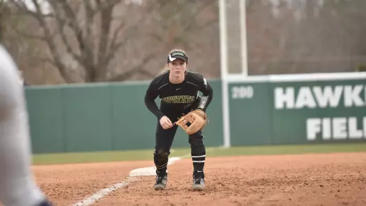 Georgia Preddy in the infield against NC A&T