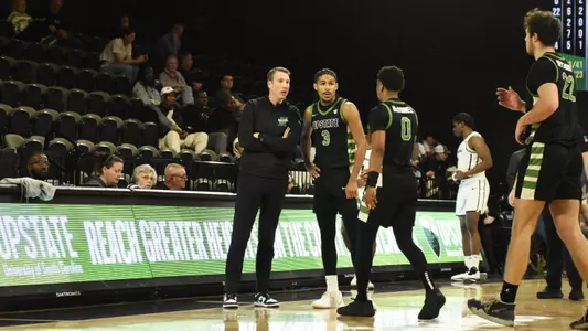 Men's Basketball with Marty Richter during a stoppage of play
