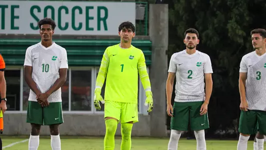 Men's Soccer during the starting lineup against GA State