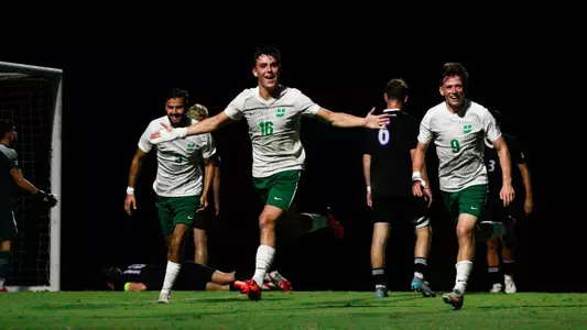 Henry Burt after scoring a goal against UNC Asheville