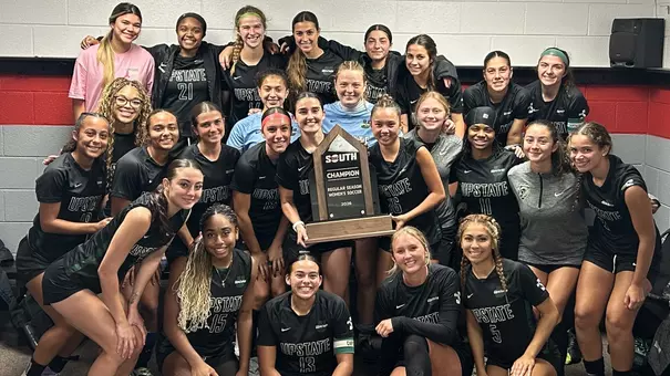 2026 Women's Soccer Regular Season Champions locker room trophy