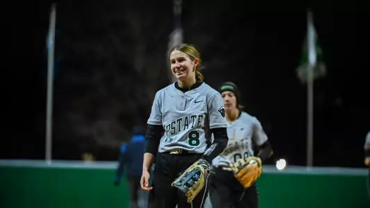 Chloe Poteete after finishing an inning
