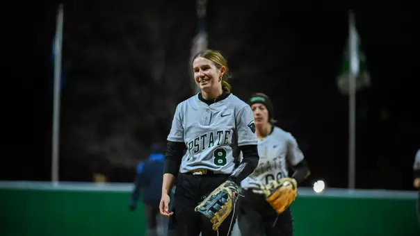 Chloe Poteete after finishing an inning