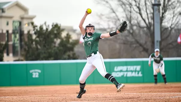 Maddie Drerup in the circle against Saint Francis (2/6/26)