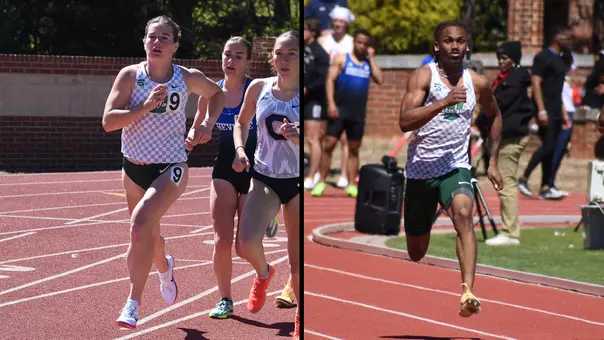 Grace Glassmeyer and Quintavius James at Davidson Relays