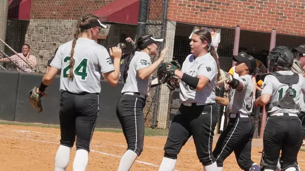 Team Huddle after an inning at Winthrop (4/11/26)