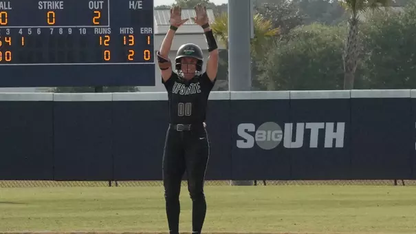 Abby Polk after a double against Charleston Southern (4/24/26)
