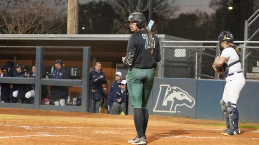 Sophia Kardatzke at bat at Longwood (3/29/26)