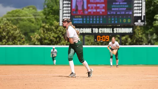 Maddie Drerup in the circle against Radford (5/7/26)