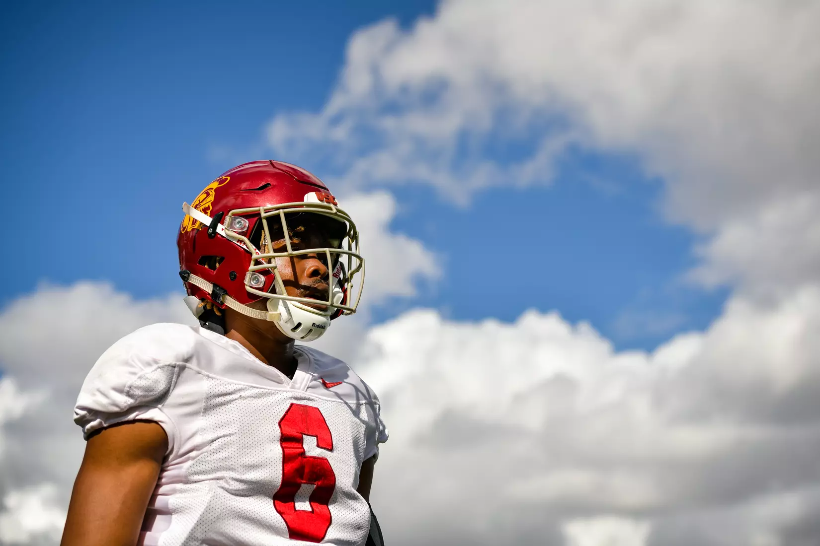 The USC Trojans hold their fifth spring football practice at Howard Jones Field on March 21, 2019.