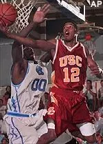 Jeff Trepagnier is fouled by Brendon Haywood while going up for a layup.