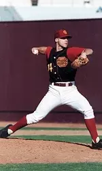 Justin Lehr pitched eight strong <BR>innings but had a no-decision <BR>in Saturday's loss.