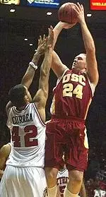 Brian Scalabrine's 3-point play with less than 10 seconds to play brought USC to within one point.