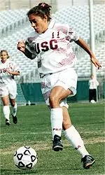 Isabelle Harvey scored twice Sunday in the Trojans' 2-1 win over Michigan