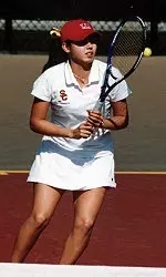 Anita Loyola helped lead tennis squad to first win of 2001.