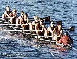 USC's Varsity (above) and JV Eights proved their strength against the Univ. of Victoria and SDSU.