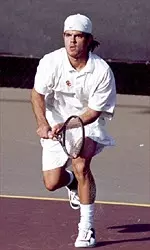 At center court, Ryan Moore defeated Oregon's Oded Teig, 6-1, 6-3, en route to USC's 6-1 win on Friday afternoon.