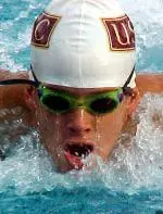 Junior Mike Gausman swims the 200y fly in the Cardinal and Gold Intrasquad meet on Friday.