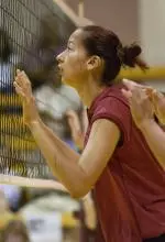 Freshman middle blocker Bibiana Candelas at a team scrimmage.