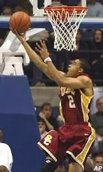 Nick Curtis poured in 14 points for the Trojans against Rhode Island Tuesday night.