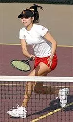 Junior Anita Loyola was one of five Trojans to post straight set victories at Pepperdine for the 6-1 USC win.