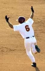 Brian Barre celebrates after hitting the game-winning home run in the bottom of the 12th inning in USC's 5-4 win over BYU at the NCAA First-Round Regional (Photo: Dan Avila)