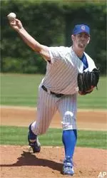 Mark Prior struggled with his control, walking five, but still only allowed four hits in eight innings to Philadelphia.