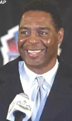 Marcus Allen addresses the media after being elected into the NFL Hall of Fame.