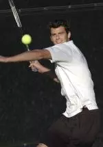 Parker Collins fought to beat Cal Poly's Davey Jones 6-2, 3-6, 10-6.