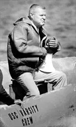 Bob Hillen, recognizable with his trademark crew haircut, usually had about 100 Trojan rowers under his tutelage each year.