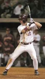 Travis McAndrews had two hits in Friday's loss at UCLA to increase his hitting streak to 12 games.