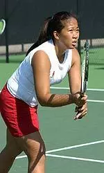 Inserted into the lineup at the last minute, Melissa Esmero won her match at No. 6, 6-3, 7-6.