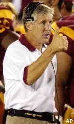 Coach Pete Carroll's defense has not allowed a rushing touchdown in the past 14 quarters.